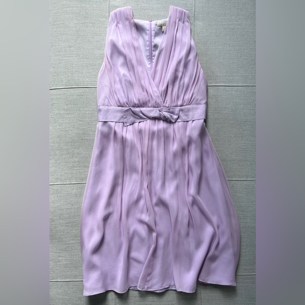 Silk georgette dress in light wisteria, size 6